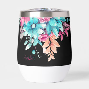 Hübsch-rosa und Aquamarin-floraler Thermaltumor