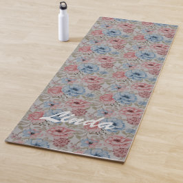 Hübsch rosa und blaue FlorAL Yogamatte