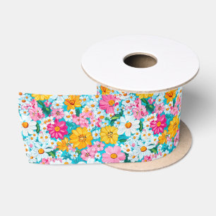 Hübsch rosa und blaue Retro Satinband
