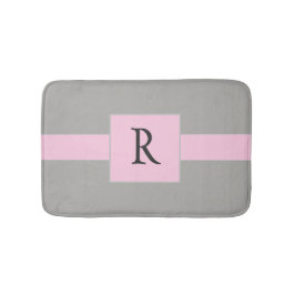 Hübsch-rosa und graue Monogramm Badematte