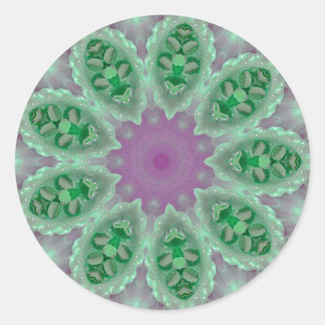 Hübsch rosa und grüne Aufkleber (Vorderseite)