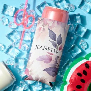 Hübsch-rosa und Lila-floral Personalisiert Selters Dosenkühler