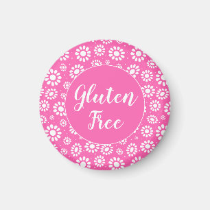 Hübsch rosa und weißes Blumengluten - frei Celiac Magnet