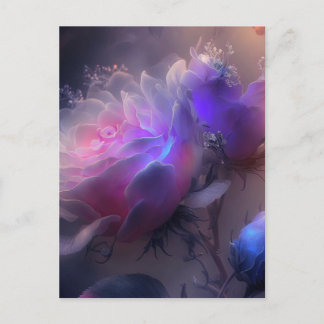 Hübsch rosa Vintage irrisierende Rose Postkarte