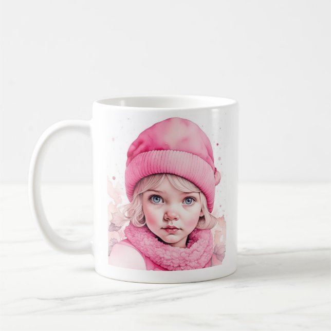 Hübsch rosa Vintages Mädchen und Zitat Kaffeetasse (Links)