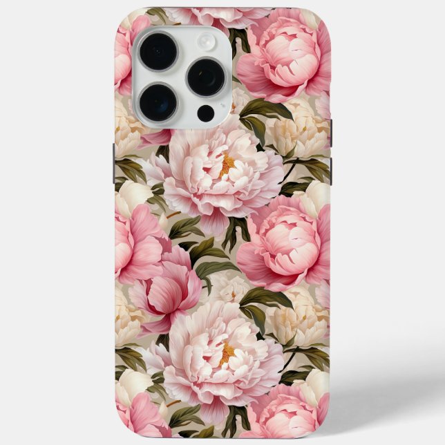 Hübsch-rosa-weiße Blütenbäume-Designer kräftig Case-Mate iPhone Hülle (Rückseite)