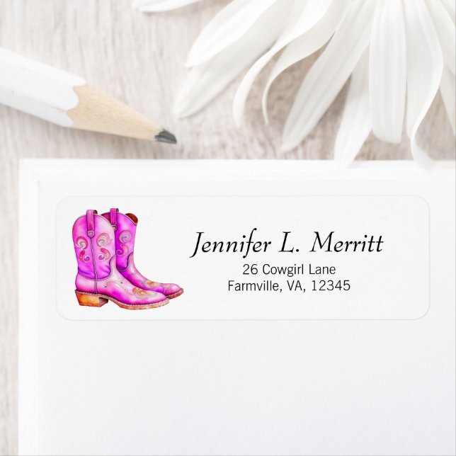 Hübsch rosa Western Cowgirl Rodeo Boots Farm Life (Insitu)