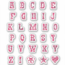 Hübsch rosa Wirbel Trendy Initials Alphabet Letter