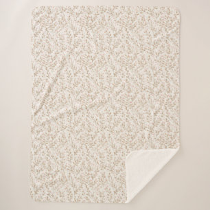 Hübsch rosafarbenes Creme-Blütenmuster Sherpadecke