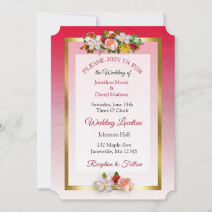 Hübsch Rose Bouquet Hochzeitseinladungen Einladung