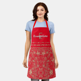 Hübsch | Rot | Monogramm Personalisiert Schürze