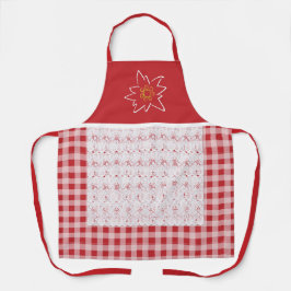 Hübsch Rot und Weiß Gingham Edelweiss Schürze