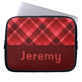 Hübsch Ruby Red Kariert Monogram Laptop Sleeve