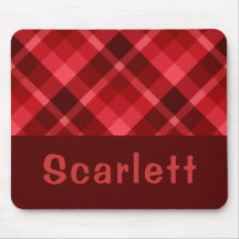 Hübsch Ruby Red Kariert Monogram Mousepad