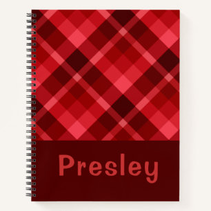 Hübsch Ruby Red Kariert Monogram Notebook Notizbuch
