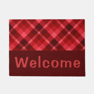 Hübsch Ruby Red Kariert Monogram Small Doormat Fußmatte