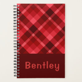Hübsch Ruby Red Kariert Monogram Small Planner Planer
