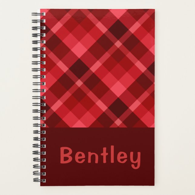 Hübsch Ruby Red Kariert Monogram Small Planner Planer (Vorderseite)