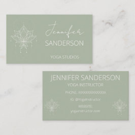Hübsch Sage Green Boho Floral Lotus Yoga Visitenkarte