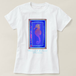 Hübsch Sanibel Island Florida Colorful Seepferd T-Shirt