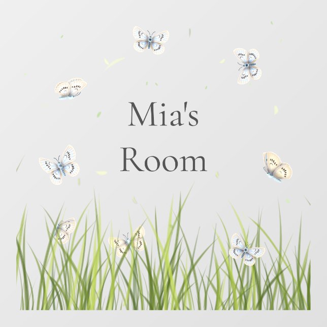 Hübsch Scarce Blue Butterfells Personalisiert Door Fensteraufkleber (Blatt)