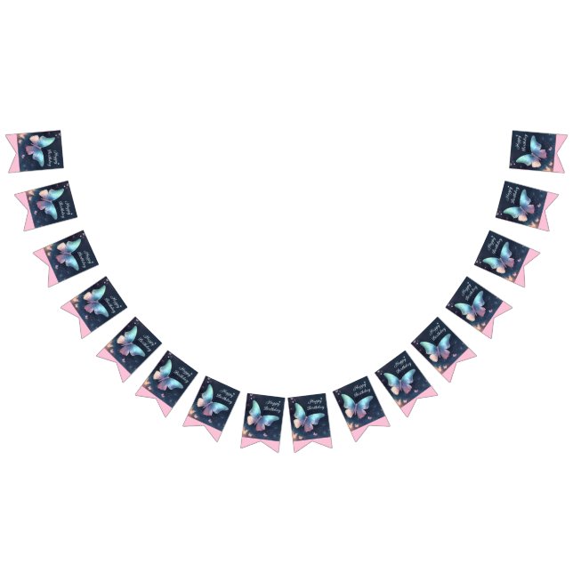 Hübsch schimmerndes Schmetterlingsbanner Wimpelkette (Alle)