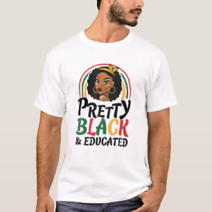 Hübsch Schwarz und erzogen Schwarze Geschichte Mon T-Shirt