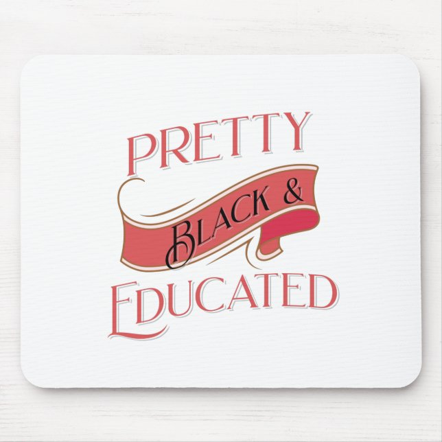 Hübsch Schwarz und gebildet Mousepad (Vorne)