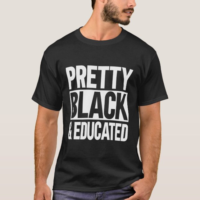 Hübsch Schwarz und gebildet T-Shirt (Vorderseite)