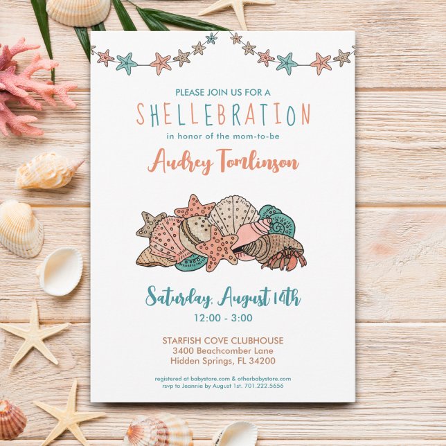 Hübsch Seashells Beach Baby Dusche Einladung (Von Creator hochgeladen)