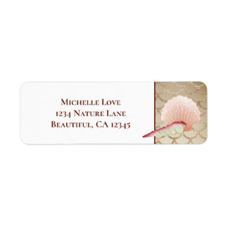 Hübsch Seashells Gold Mermaid Scales Beach Address