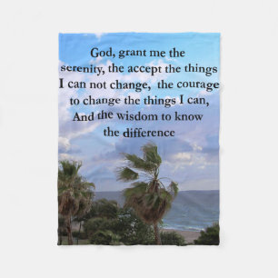 HÜBSCH SERENITY PRAYER PALM TREE FOTO DESIGN FLEECEDECKE