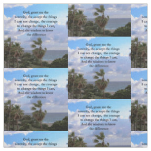HÜBSCH SERENITY PRAYER PALM TREE FOTO DESIGN STOFF