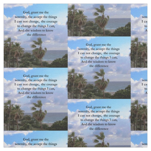 HÜBSCH SERENITY PRAYER PALM TREE FOTO DESIGN STOFF (Muster)