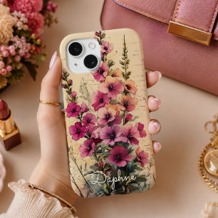 Hübsch Shabby Chic Rosa Wildblumen Personalisiert Case-Mate iPhone Hülle