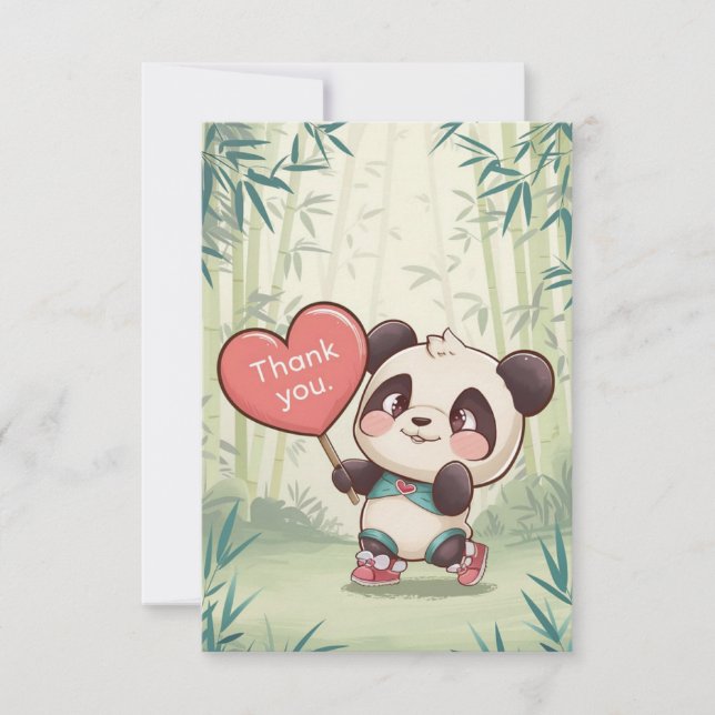Hübsch Simple Panda Dankeskarte (Vorderseite)