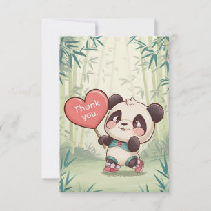 Hübsch Simple Panda Dankeskarte