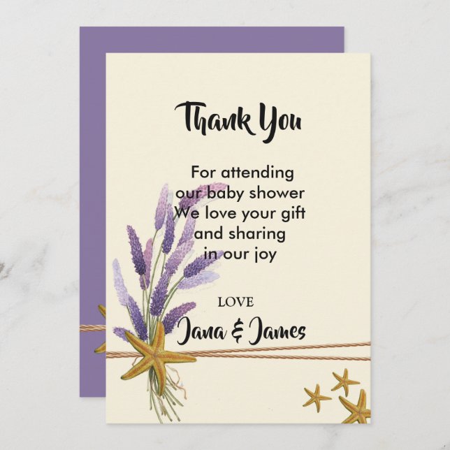 hübsch Simple Starfish Danke Einladung (Vorne/Hinten)