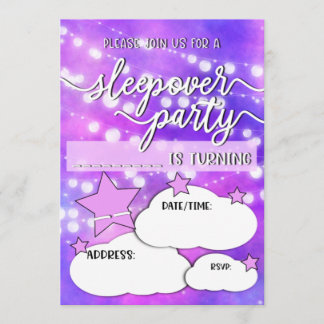 Hübsch Sleepover Geburtstagsparty Einladung