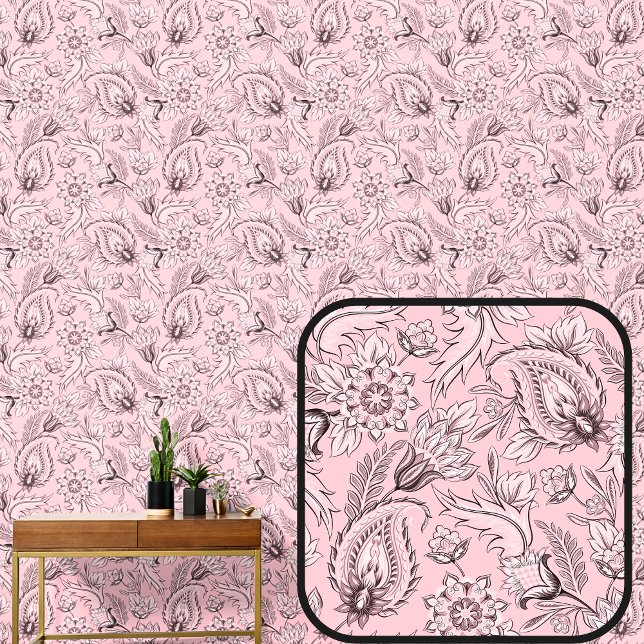 Hübsch Soft Dusty Pink Floral Paisley Elegant Tapete (Von Creator hochgeladen)