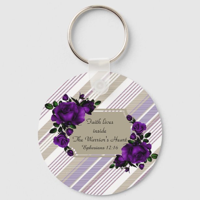 Hübsch Stricklavender-Blumenkette Schlüsselanhänger (Vorderseite)