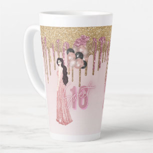 Hübsch Sweet16 ROSEGOLD DRIPPING GLITZER BRÜNETT Milchtasse