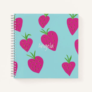 Hübsch Sweet Strawberry Square Notebook Notizbuch