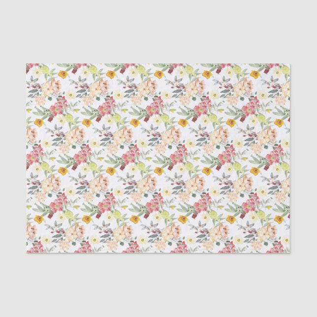 Hübsch Tan Floral Seidenpapier (Vorderseite)