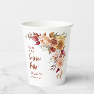 Hübsch Terracotta Fall Blumenüberraschung Geburtst Pappbecher