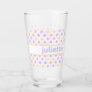 HÜBSCH TINY DAISY BLUME DRUCKPINK LILA GELB GLAS