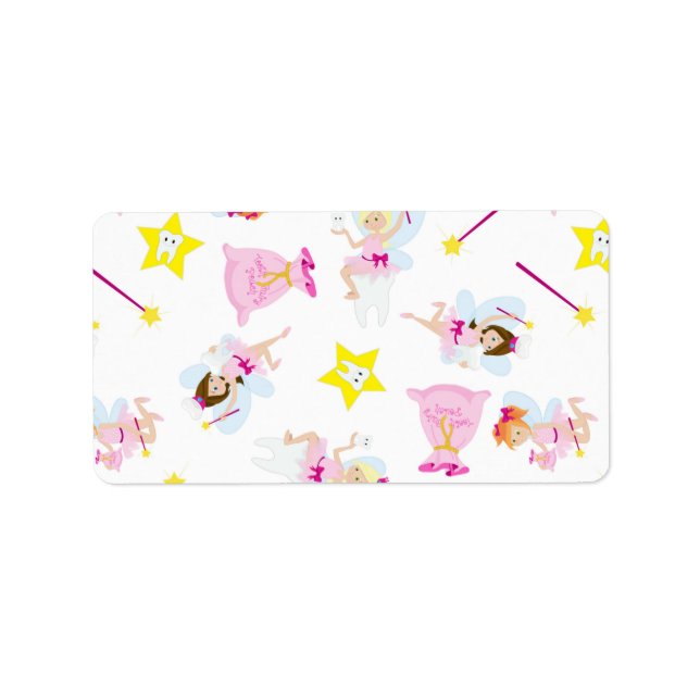 Hübsch Tooth Fairy Magic Wand White Teeth Adressaufkleber (Vorne)