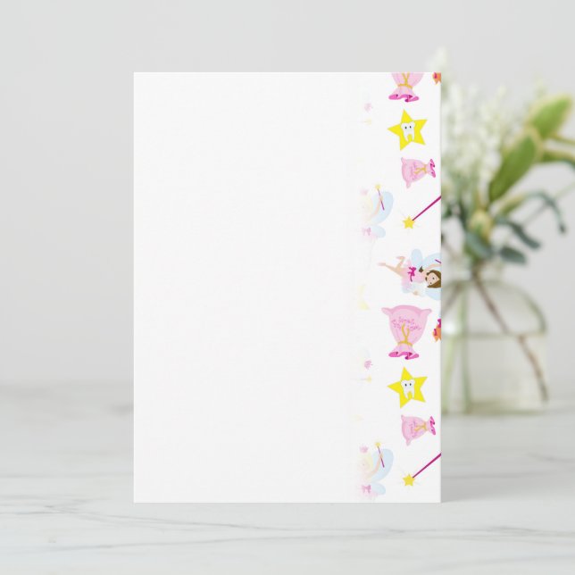 Hübsch Tooth Fairy Magic Wand White Teeth Save The Date (Stehend Vorderseite)