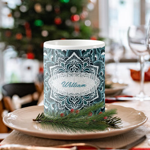 Hübsch Türkis Mandala Tasse