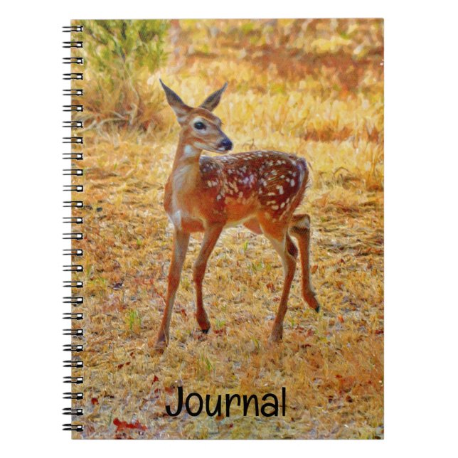 Hübsch und süß Baby Deer Fawn Journal Spiral Notizblock (Vorderseite)